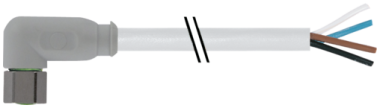 Konektor M8 żeński, kątowy z wolnym końcem przewodów  7014-08101-2110300
