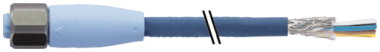 Konektor M12 żeński, prosty, z wolnym końcem przewodów, ekranowany, F+B  7024-13221-3721500