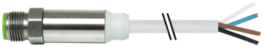 Konektor M12-Steel, męski, prosty z wolnym końcem przewodów  7044-12021-2140500