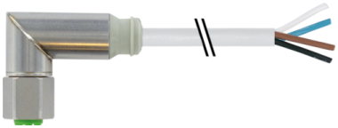 Konektor M12 Steel żeński, kątowy z wolnym końcem przewodów° with cable  7044-12341-2140500