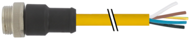 Mini (7/8) 3 pole, Male (Ext.) Straight w/ Cable,  7700-A3001-U1B0750