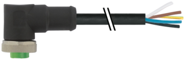 Mini (7/8) 5 pole, Female 90° w/ Cable,  7700-A5031-UMD1000
