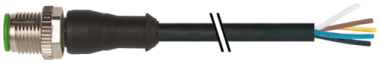 Konektor M12 męski, prosty z wolnym końcem przewodów  7000-12041-6350100