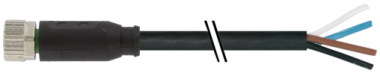 Konektor M8 żeński, prosty z wolnym końcem przewodów  7000-08061-6511000