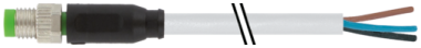 Konektor M8 męski, prosty z wolnym końcem przewodów  7000-08001-2101000
