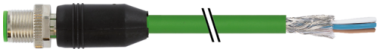Konektor M12 męski, prosty, ekranowany z wolnym końcem przewodów  7000-14541-7960150