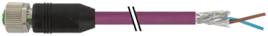 Konektor M12 żeński, prosty z wolnym końcem przewodów, Profibus  7000-14061-8500100