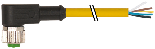 M12 female 90° with cable 
