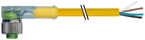 Konektor M12 żeński, kątowy, z LED 