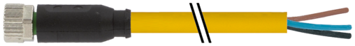 Konektor M8 żeński, prosty z wolnym końcem przewodów 