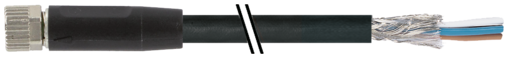 Konektor M8 żeński, prosty z wolnym końcem przewodów 